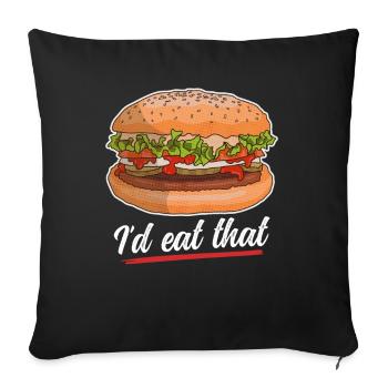 Restauration rapide de Hambourg | Burger Fast Food Cadeau - Housse de coussin décorative 45 x 45 cm - noir - Devant