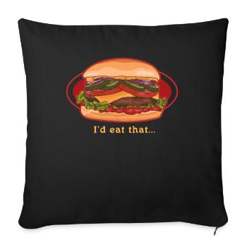Hamburg Fast Food Fast Food Burger Gift - Sofa pillowcase 17,3'' x 17,3'' (45 x 45 cm) - black - Front