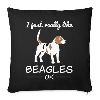 Beagle Hund Hundeliebhaber Spruch Geschenk - Sofakissenbezug 45 x 45 cm - Schwarz - Vorne