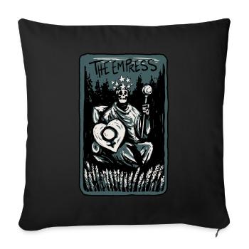 The Empress Skeleton Skull Tarot Card - Sofakissenbezug 45 x 45 cm - Schwarz - Vorne