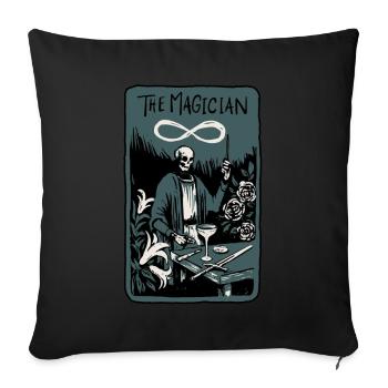 The Magician Skeleton Skull Tarot Card - Sofakissenbezug 45 x 45 cm - Schwarz - Vorne