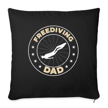 Freediving Dad Apnea Diving Diver Swimming - Sofakissenbezug 45 x 45 cm - Schwarz - Vorne