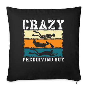 Apnea Diving Crazy Freediving Guy Diver Swimming - Sofakissenbezug 45 x 45 cm - Schwarz - Vorne