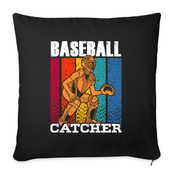 Baseball Catcher Baseball Catcher Player Hobby - Sofa pillowcase 17,3'' x 17,3'' (45 x 45 cm) - black - Front