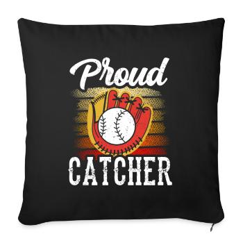 Proud Catcher Hobby Player Catcher Baseball - Sofa pillowcase 17,3'' x 17,3'' (45 x 45 cm) - black - Front