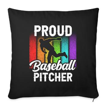 Proud Baseball Pitcher Hobby Pitcher Player - Sofa pillowcase 17,3'' x 17,3'' (45 x 45 cm) - black - Front