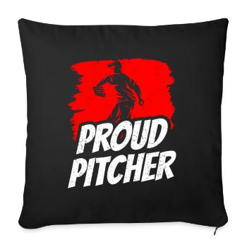 Proud Baseball Pitcher Player Thrower Hobby - Sofa pillowcase 17,3'' x 17,3'' (45 x 45 cm) - black - Front