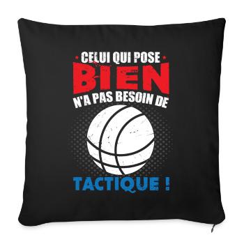 Boccia | Bouliste | Pétanque - Housse de coussin décorative 45 x 45 cm - noir - Devant