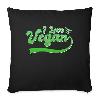 Vegan - Sofa pillowcase 17,3'' x 17,3'' (45 x 45 cm) - black - Front