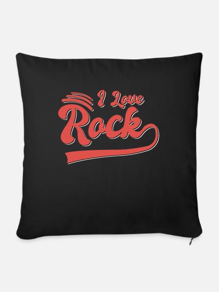 Ich liebe Rock - Sofakissenbezug 45 x 45 cm - Schwarz