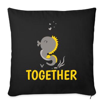 Petite amie, petit ami, homme, partenaire de la Saint-Valentin - Housse de coussin décorative 45 x 45 cm - noir - Devant
