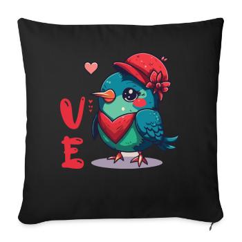 Petite amie, petit ami, homme, partenaire de la Saint-Valentin - Housse de coussin décorative 45 x 45 cm - noir - Devant
