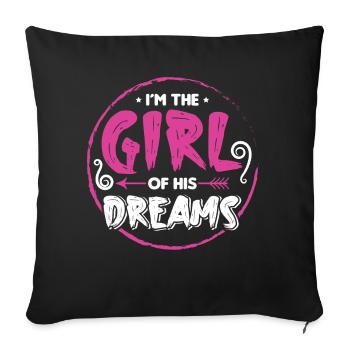 Petite amie, petit ami, homme, partenaire de la Saint-Valentin - Housse de coussin décorative 45 x 45 cm - noir - Devant