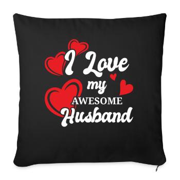 Valentine's Day girlfriend, boyfriend, man, wife partner - Sofa pillowcase 17,3'' x 17,3'' (45 x 45 cm) - black - Front
