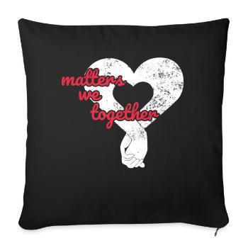 Petite amie, petit ami, homme, partenaire de la Saint-Valentin - Housse de coussin décorative 45 x 45 cm - noir - Devant