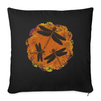 Libellen Insekten Dragonflies Libelle - Sofa pillowcase 17,3'' x 17,3'' (45 x 45 cm) - black - Front