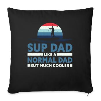 Retro SUP Dad - Comme un papa normal seulement plus cool - Housse de coussin décorative 45 x 45 cm - noir - Devant