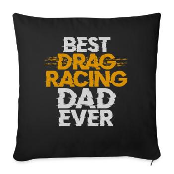 Drag Racing Race Car Dad Vintage - Sofa pillowcase 17,3'' x 17,3'' (45 x 45 cm) - black - Front