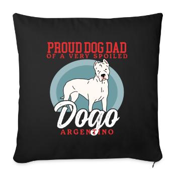 Dogo Argentino Papa Chien Chien Propriétaire Cadeau - Housse de coussin décorative 45 x 45 cm - noir - Devant