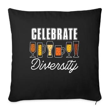 Beer Brewing célèbre la diversité Brasseur de bière de houblon - Housse de coussin décorative 45 x 45 cm - noir - Devant
