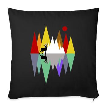 Hirsch Wald Natur Naturfreund Naturschutz Umwelt - Sofakissenbezug 45 x 45 cm - Schwarz - Vorne