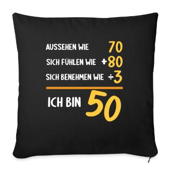 50 Jahre 50 Jähriger 50 Jährige 50 Geburtstag - Sofakissenbezug 45 x 45 cm - Schwarz - Vorne