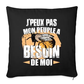Apiculteur drôle disant apicole abeille - Housse de coussin décorative 45 x 45 cm - noir - Devant
