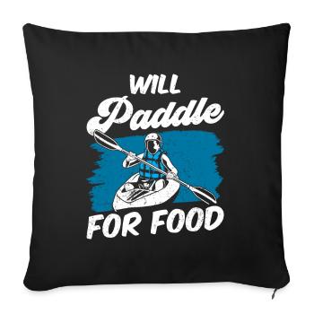 Pagayer pour la nourriture Kayak Kayak Kayak Hobby - Housse de coussin décorative 45 x 45 cm - noir - Devant