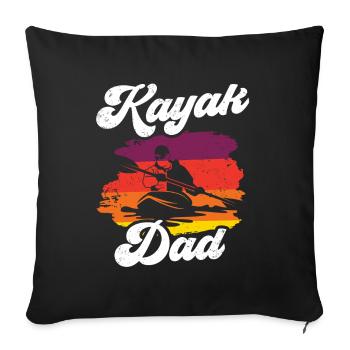 Kayak Père Hobby Kayak Kayak - Housse de coussin décorative 45 x 45 cm - noir - Devant