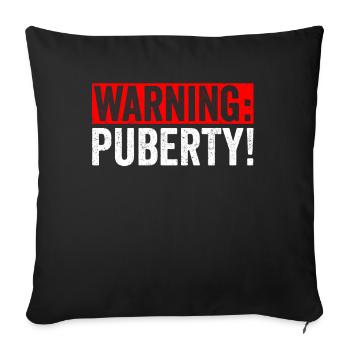 Avertissement: Puberté Adolescents Sarcastique Adulte - Housse de coussin décorative 45 x 45 cm - noir - Devant