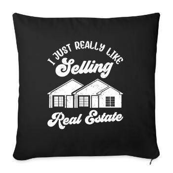 I like it easy to sell real estate brokers - Sofa pillowcase 17,3'' x 17,3'' (45 x 45 cm) - black - Front