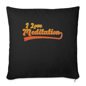 J’aime la méditation - Housse de coussin décorative 45 x 45 cm - noir - Devant
