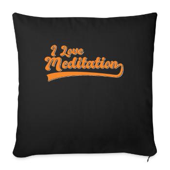 J’aime la méditation - Housse de coussin décorative 45 x 45 cm - noir - Devant
