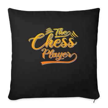 The chess player - Sofa pillowcase 17,3'' x 17,3'' (45 x 45 cm) - black - Front