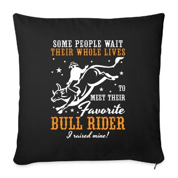 Équitation de taureaux Certaines personnes attendent leur équitation de l’Ouest - Housse de coussin décorative 45 x 45 cm - noir - Devant