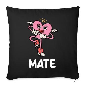 Petite amie, petit ami, homme, partenaire de la Saint-Valentin - Housse de coussin décorative 45 x 45 cm - noir - Devant