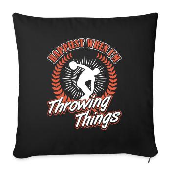 Diskus Happiest Throwing Things Discus Thrower - Sofa pillowcase 17,3'' x 17,3'' (45 x 45 cm) - black - Front