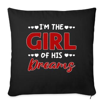 Valentine's Day girlfriend, boyfriend, man, wife partner - Sofa pillowcase 17,3'' x 17,3'' (45 x 45 cm) - black - Front