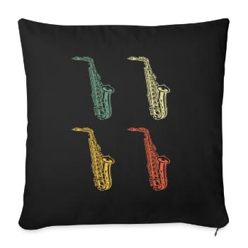 Saxophone Saxophoniste Saxophoniste - Housse de coussin décorative 45 x 45 cm - noir - Devant