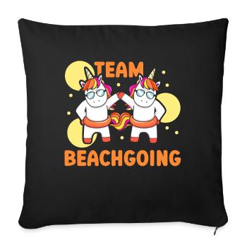 Team Beachgoing Beach Beach Holiday Beachgoers - Sofa pillowcase 17,3'' x 17,3'' (45 x 45 cm) - black - Front