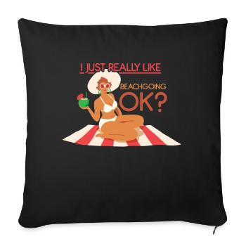 J’aime juste m’allonger sur la plage - Housse de coussin décorative 45 x 45 cm - noir - Devant