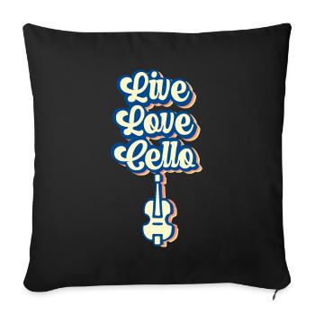 Leben Liebe Cello Cellos Musiker Cellist - Sofakissenbezug 45 x 45 cm - Schwarz - Vorne