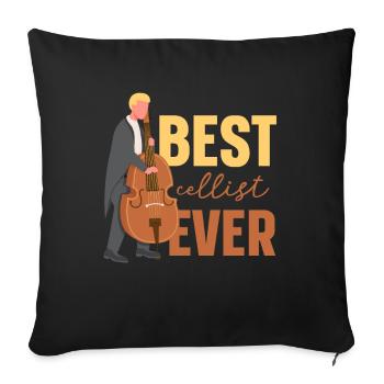 Best cellist of all time Cello cello musician - Sofa pillowcase 17,3'' x 17,3'' (45 x 45 cm) - black - Front