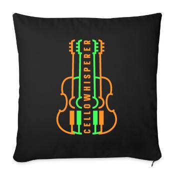 Cello Whisperer Violoncelliste Violoncelles Musicien - Housse de coussin décorative 45 x 45 cm - noir - Devant