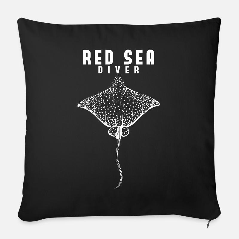 Rotes Meer Taucher Adlerrochen Tauchen Rochen - Sofakissenbezug 45 x 45 cm - Schwarz