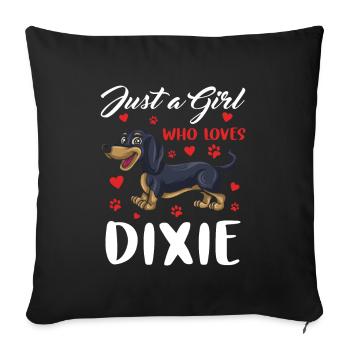 Dachshund Gift Dixie Viennese Doxie Dachshund - Sofa pillowcase 17,3'' x 17,3'' (45 x 45 cm) - black - Front
