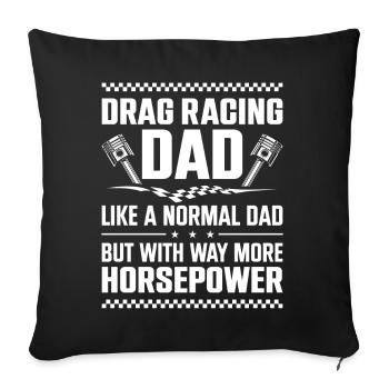 Drag Racing Race Car Dad Vintage - Sofa pillowcase 17,3'' x 17,3'' (45 x 45 cm) - black - Front