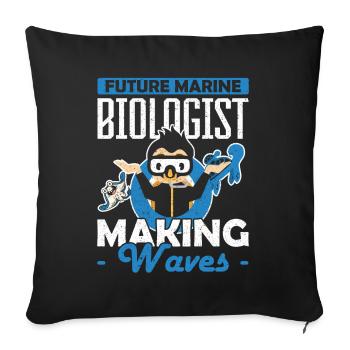 Future Marine Biologist Making Waves Meeresbiologe - Sofa pillowcase 17,3'' x 17,3'' (45 x 45 cm) - black - Front