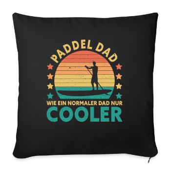 Rétro Paddle papa comme un papa normal seulement cool - Housse de coussin décorative 45 x 45 cm - noir - Devant
