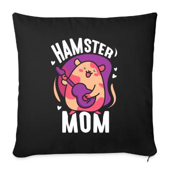 Hamster Mom Owner Cute Pet - Sofa pillowcase 17,3'' x 17,3'' (45 x 45 cm) - black - Front